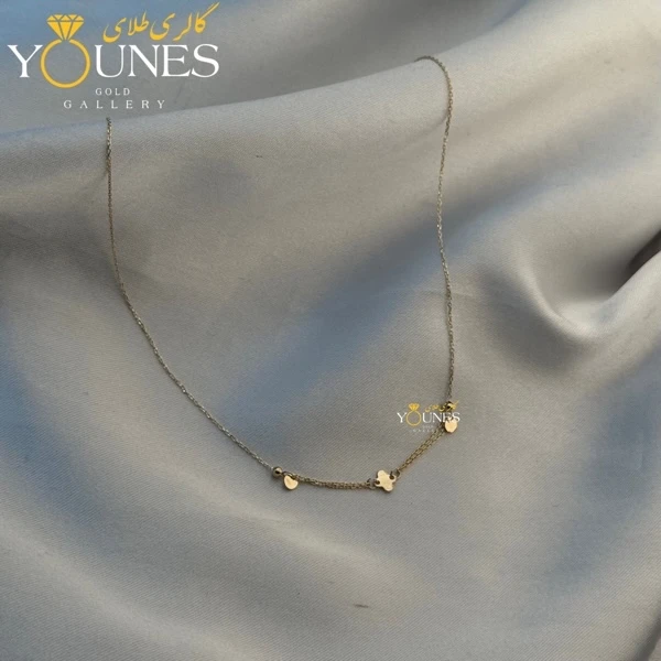 تصویر دوم گردنبند طلا ونکلیف و پولک لیزری